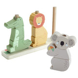 Fisher-Price wooden stack and sort animals toy 10 piece - British product