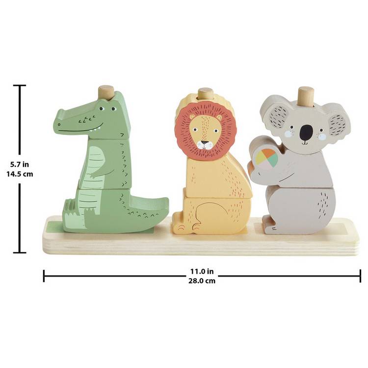 Fisher-Price wooden stack and sort animals toy 10 piece - British product