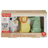 Fisher-Price wooden stack and sort animals toy 10 piece - British product