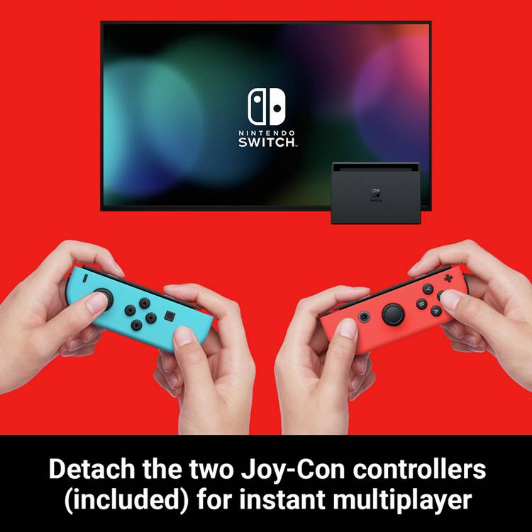 Nintendo Switch Neon console improved battery (British brand)