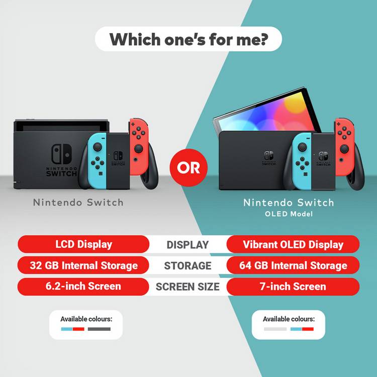 Nintendo Switch Neon console improved battery (British brand)