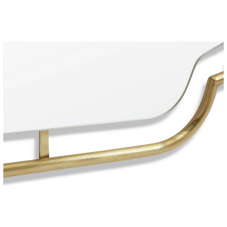 Habitat gold art deco wavy wall mirror 85x65cm, imported from the UK