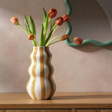 Argos Habitat Hand Painted Stripe Vase - Mustard 25cm- Buy online at McGrocer