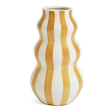 Habitat hand painted stripe vase mustard 25cm - British product