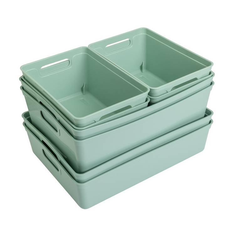 Argos Home sage mixed storage boxes 8-piece - British product
