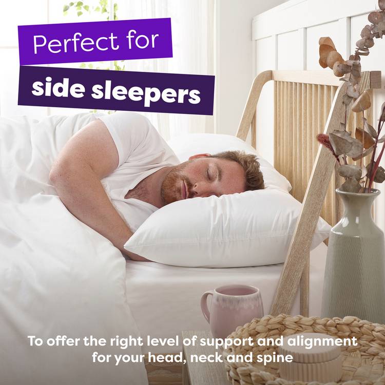 Slumberdown firm support side sleeper pillow 74x48cm, UK version