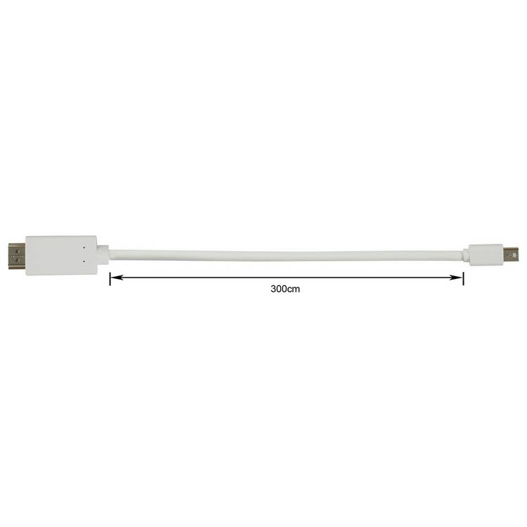 Mini DisplayPort to HDMI Cable in white, 3m length, UK version