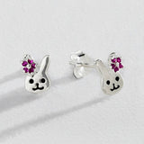 Argos Revere Kid's Sterling Silver Bunny Enamel Stud Earrings- Buy online at McGrocer