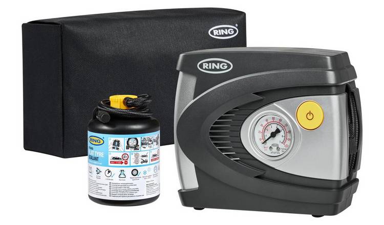 Ring Automotive car tyre repair kit with air compressor - British product