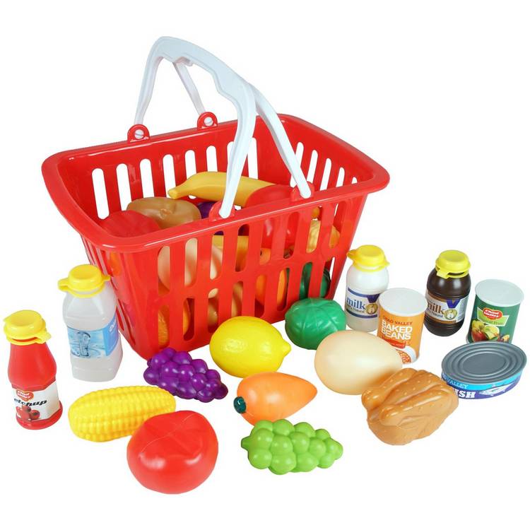 Chad Valley food basket toy with 22 play pieces, imported from the UK