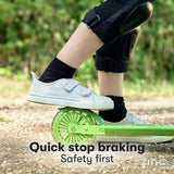 Zinc Dino foldable scooter with light-up wheels - British product