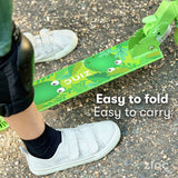 Zinc Dino foldable scooter with light-up wheels - British product