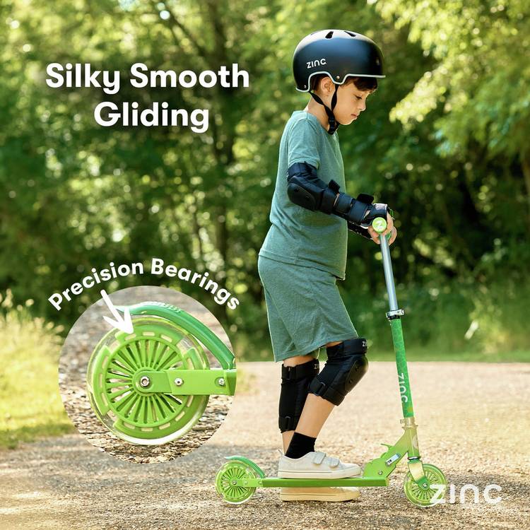 Zinc Dino foldable scooter with light-up wheels - British product