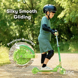 Zinc Dino foldable scooter with light-up wheels - British product