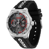 HUGO Grail sports watch with black silicone strap (British brand)