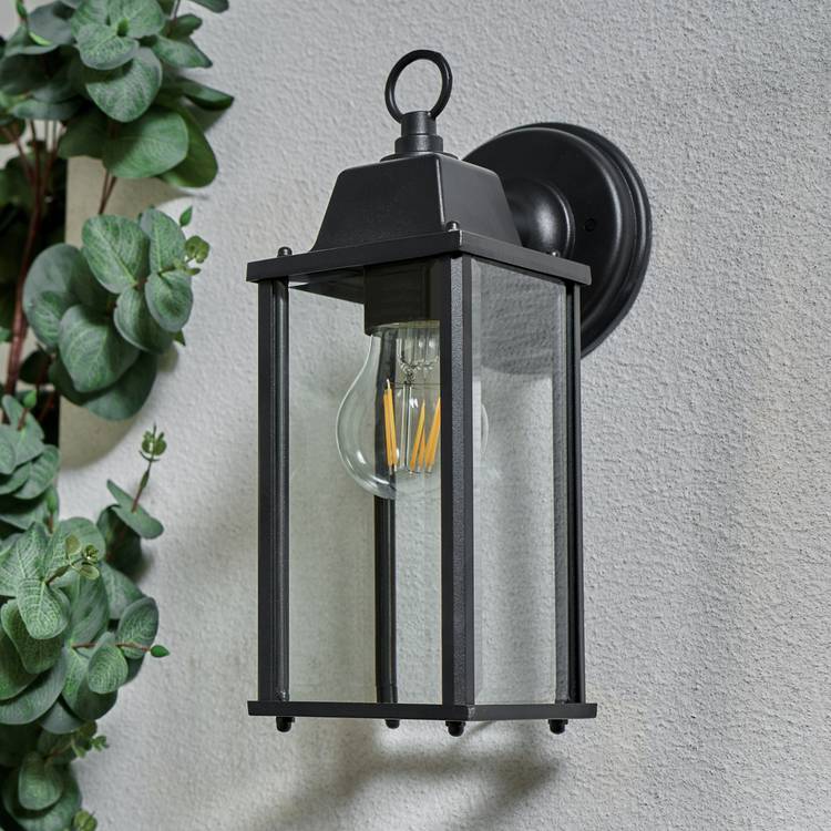 Zink CEDAR outdoor wall lantern black IP23, UK version