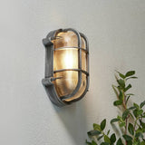 Argos Zink CLAY Silver Oval Caged Outdoor Bulkhead IP44- Buy online at McGrocer