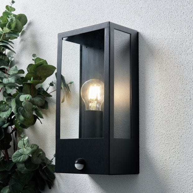 Zink black outdoor wall box lantern, imported from the UK