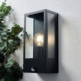Zink black outdoor wall box lantern, imported from the UK
