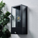 Zink black outdoor wall box lantern, imported from the UK