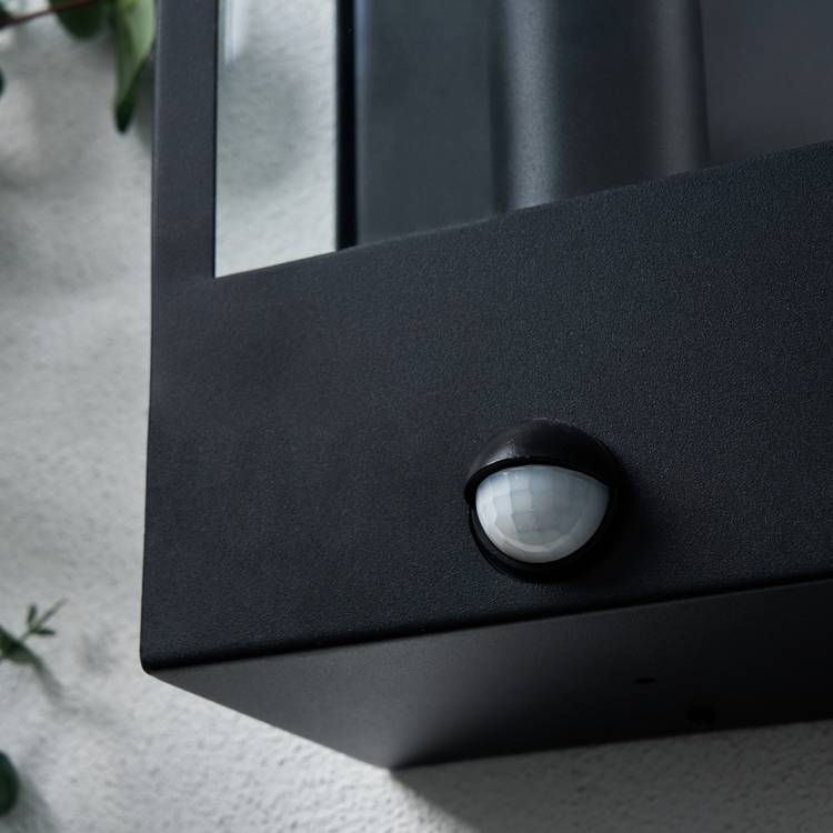 Zink black outdoor wall box lantern, imported from the UK