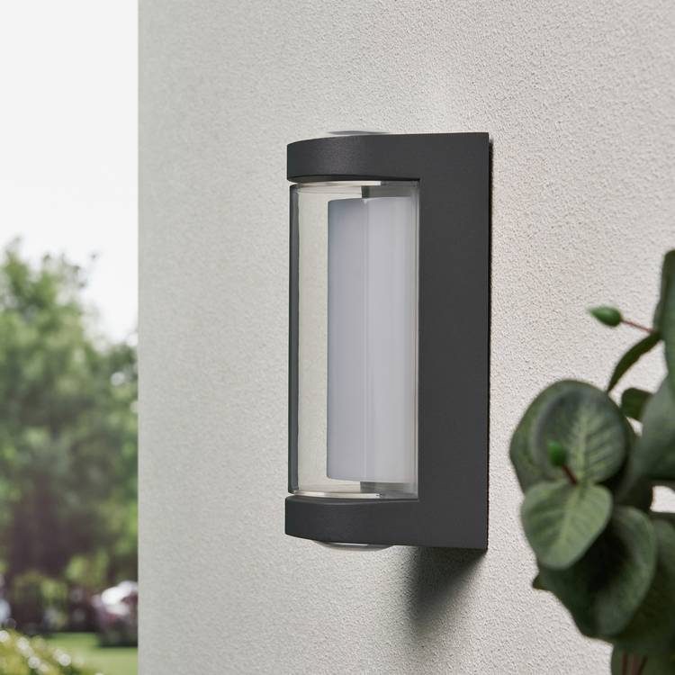 Zink CURV anthracite LED outdoor wall light with IP54, imported from the UK