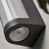 Zink CURV anthracite LED outdoor wall light with IP54, imported from the UK
