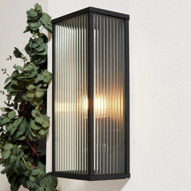 Zink FLINT black outdoor wall lantern IP44 - British product