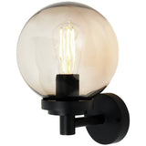 Zink outdoor globe wall light black IP44 - British product