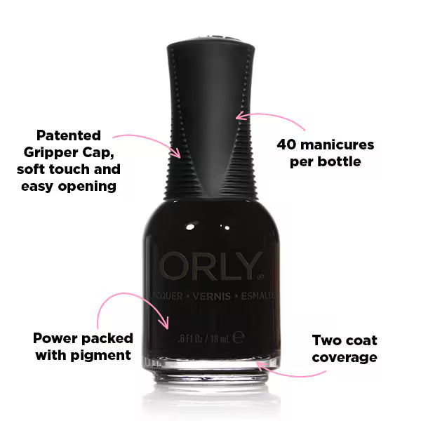 Orly Liquid Vinyl nail polish black 18ml, imported from the UK