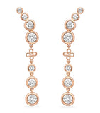 Boodles rose gold and diamond Long Beach earrings, imported from the UK