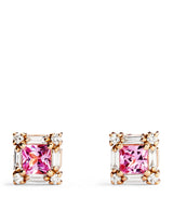 Harrods Suzanne Kalan Rose Gold Diamond and Pink Sapphire Mini Princess Stud Earrings- Buy online at McGrocer