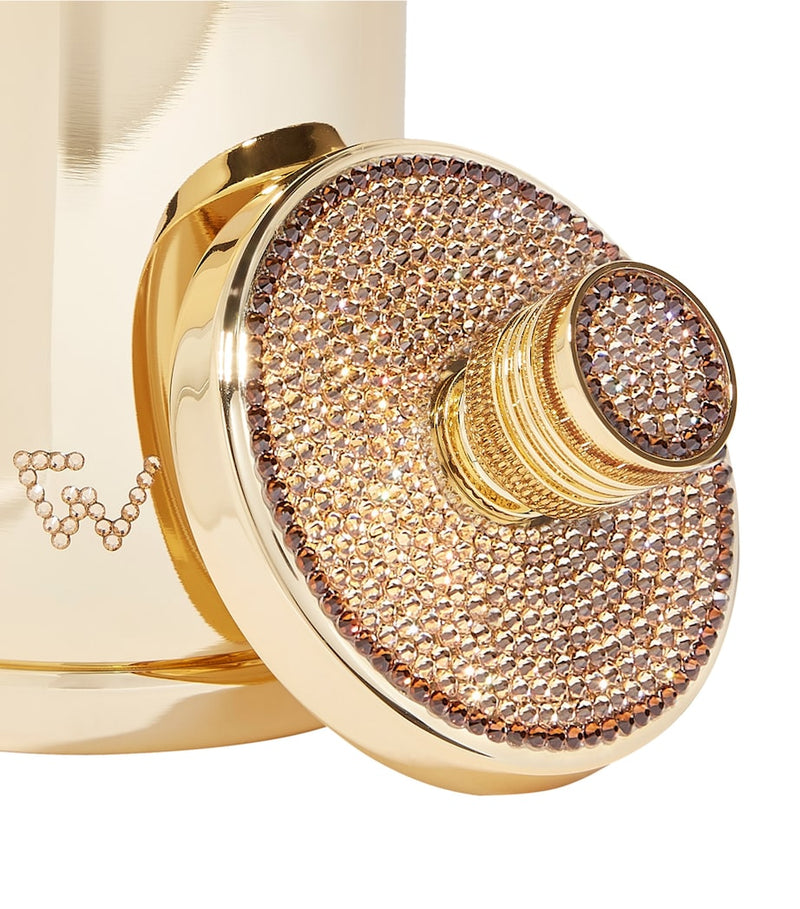 ZODIAC cylinder Swarovski crystal gold-plated cotton bud jar (British brand)