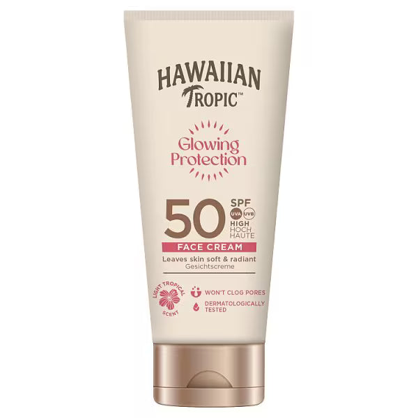 Hawaiian Tropic Glowing Protection Face Cream SPF50 50ml, UK version