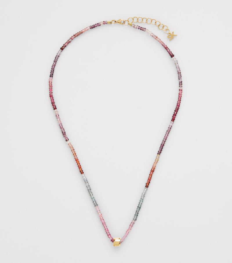 Suzanne Kalan rose gold and tourmaline beaded necklace, imported from the UK