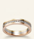 Cartier Vendôme Louis Cartier wedding band three golds with diamonds, UK version
