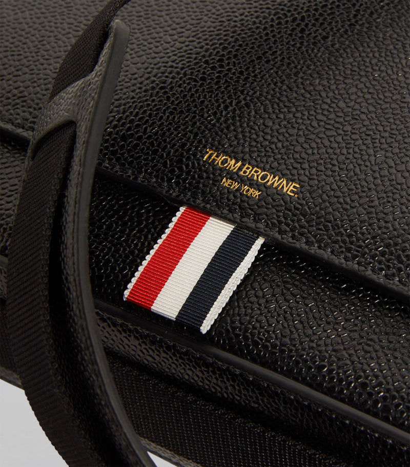 Thom Browne pebbled leather reporter bag - British product