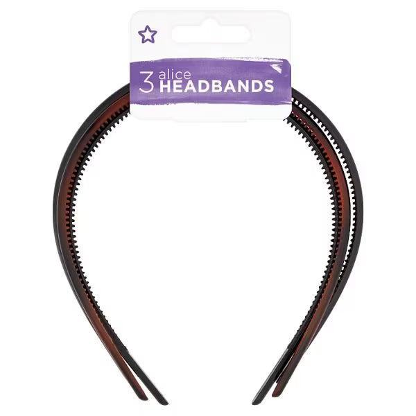 Superdrug black and brown Alice bands 3 pack (British brand)