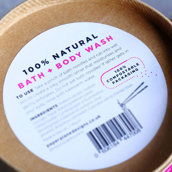 Paper Plane bath noodles Tangy Thai 95g, imported from the UK