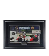 Harrods Ayrton Senna Race-Used 1993 Australian Grand Prix Wheelnut Framed Display with Autograph, 69x99x12cm- Buy online at McGrocer