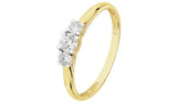 Revere 9ct gold diamond trilogy ring 0.33ct - British product