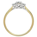 Revere 9ct gold diamond trilogy ring 0.33ct - British product