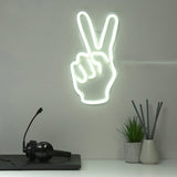 Searchlight white peace sign wall light, imported from the UK
