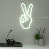 Argos Searchlight Neon Effect Peace Sign Wall Light White- Buy online at McGrocer