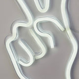 Searchlight white peace sign wall light, imported from the UK