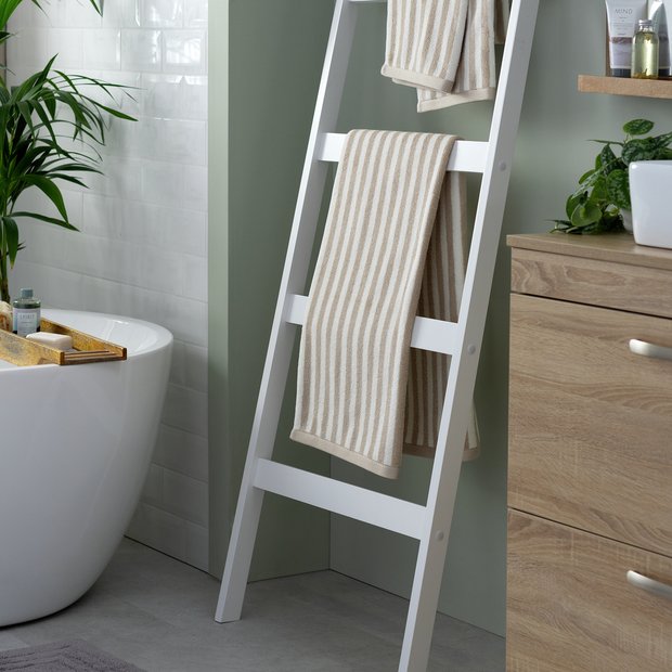Habitat neutral stripe bath towel 130x70cm, UK version