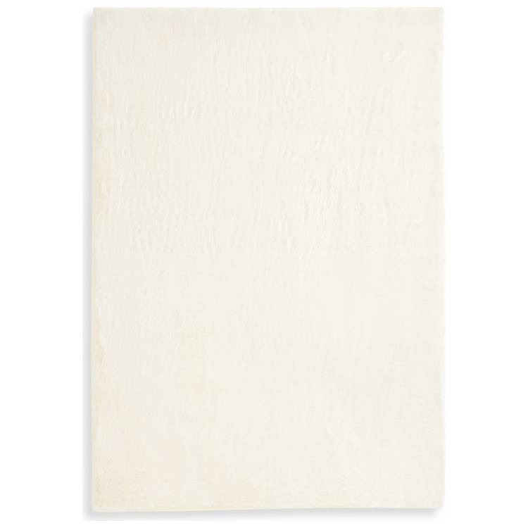 Habitat faux fur cream short pile rug 80x150cm, imported from the UK