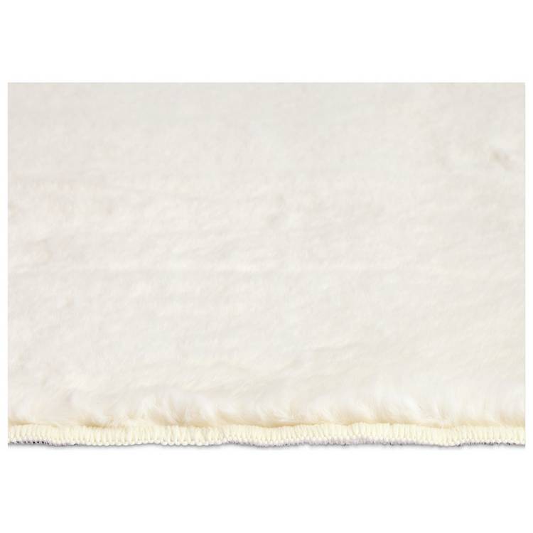 Habitat faux fur cream short pile rug 80x150cm, imported from the UK