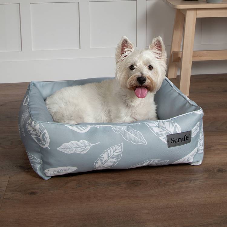 Scruffs Botanical Grey Box Bed for medium dogs, UK version