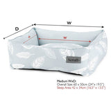 Scruffs Botanical Grey Box Bed for medium dogs, UK version
